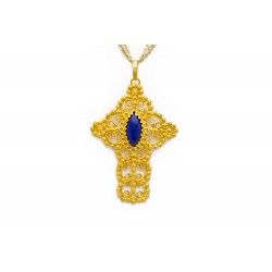 18K Gold filigree pendant "CROCE"