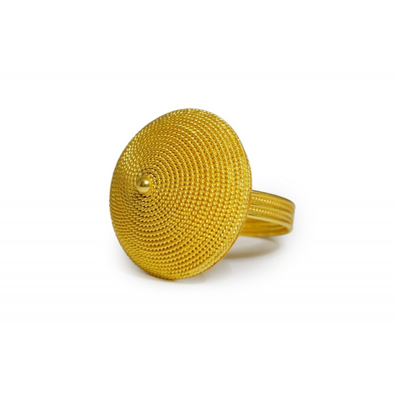 18K Gold filigree ring "CESTINO"