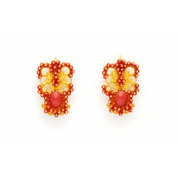 18K Gold filigree earrings "CORALLO"