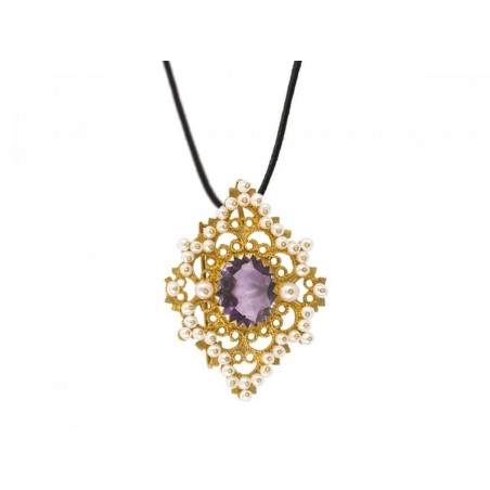 18K Gold filigree pendant "GEOMETRIE VIOLA"