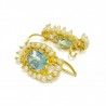 18K Gold filigree earrings "SPIRALE AZZURRA"