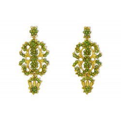  Gold filigree earrings "SOGNO DI SMERALDI"