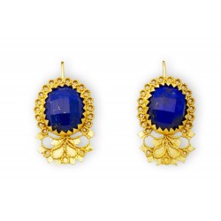 18K Gold filigree earrings "BLU MARE"