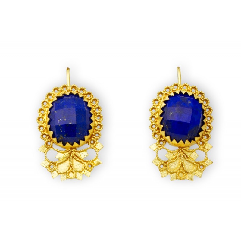 18K Gold filigree earrings "BLU MARE"