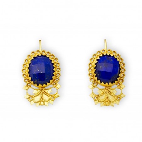 18K Gold filigree earrings "BLU MARE"