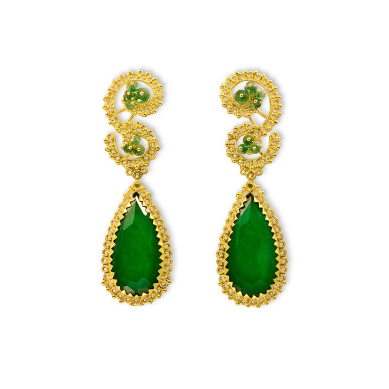 18K Gold filigree earrings "AURORA BOREALE"