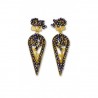 Gold filigree earrings "COROLLE BLU"