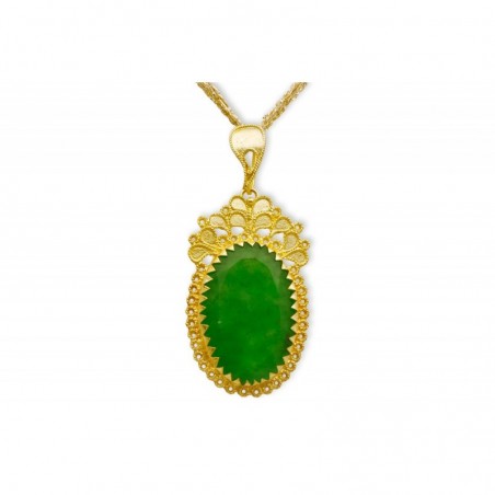 18K Gold filigree pendant "LUCE DI GIADA"