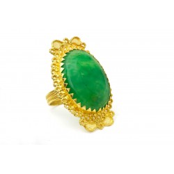 18K Gold filigree ring "LUCE VERDE"