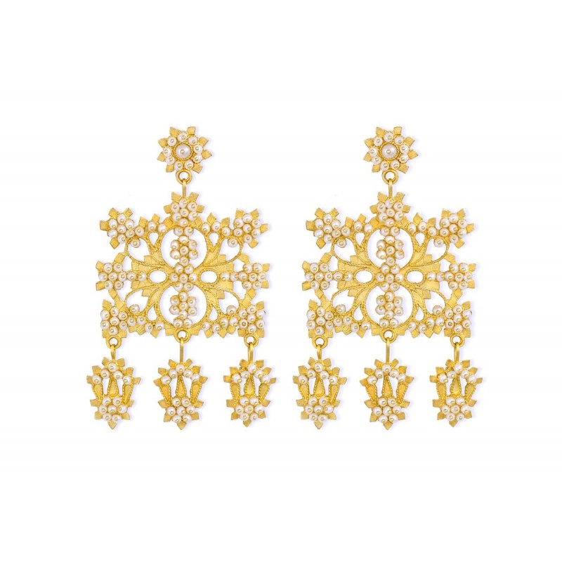 18K Gold filigree earrings "SA PALIA"