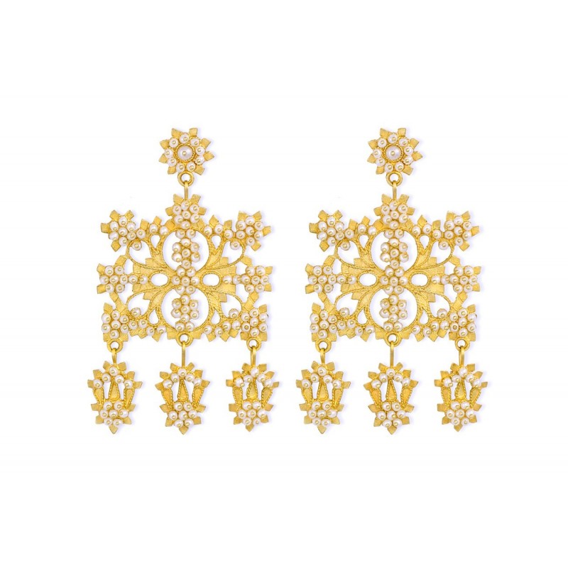 18K Gold filigree earrings "SA PALIA"