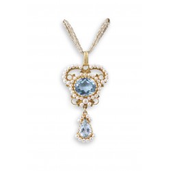 Pendente in oro 18Kt " RUGIADA AZZURRA"