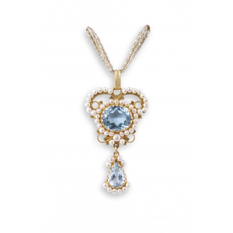 18K gold pendant " RUGIADA AZZURRA"