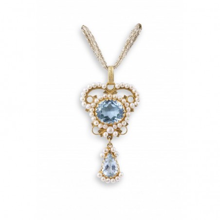 Pendente in oro 18Kt " RUGIADA AZZURRA"