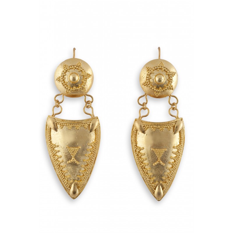 Filigree earrings in Gold 18K "SCUDO"