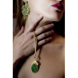 18K Gold filigree earrings "SOGNO DI SMERALDI"