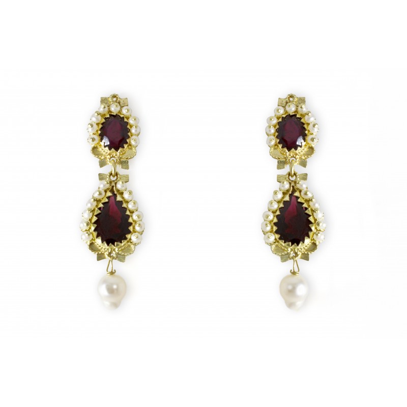 18K gold earrings "GOCCE DI GRANATI"