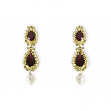 18K gold earrings "GOCCE DI GRANATI"